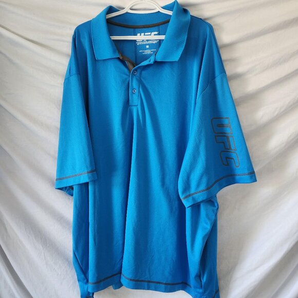 UFC Ultimate Fighting Championship Golf Shirt Blue 6X Grey Trim - Picture 1 of 11